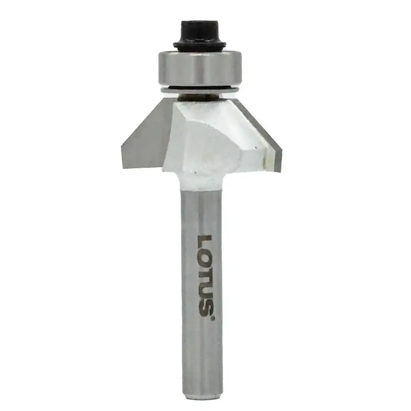 Lotus 45° Chamfer Router Bit – 1/4" Shank, Carbide-Tipped 1