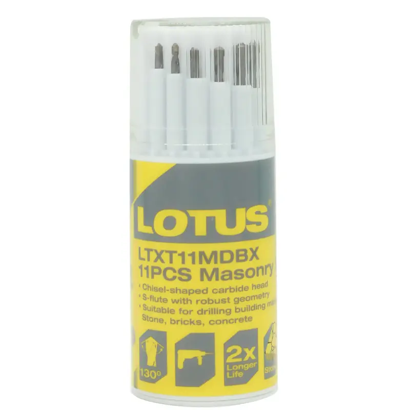 Lotus Masonry Drill Bit Set – Multi-Size Concrete & Stone Kit 1