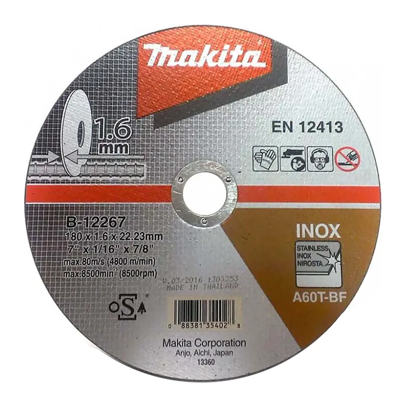 Makita B-12267 7-Inch Inox-Optimized Stainless Steel Cutting Wheel 1