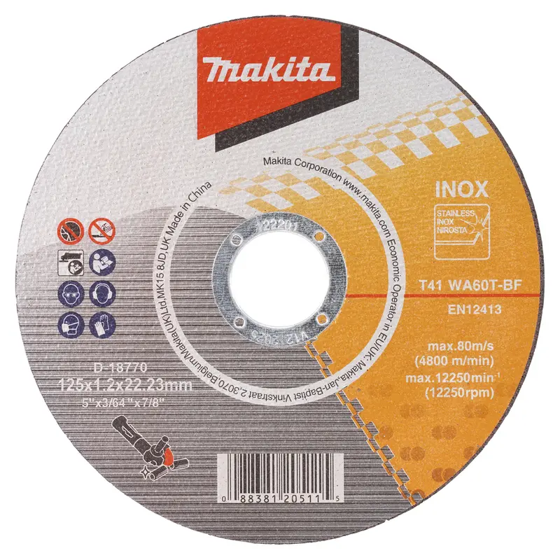 Makita D-18770 5-Inch Stainless Steel Cut-Off Wheel – Wa60T Abrasive 1