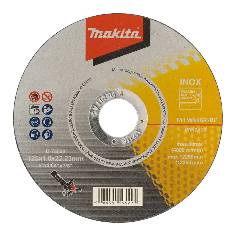 Makita D-75530 5-Inch Cut-Off Wheel For Stainless Steel – Wa46R Grade 1