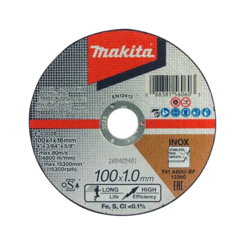 Makita E-03028 Stainless Steel Cut-Off Wheel – 4", Thin Kerf 1