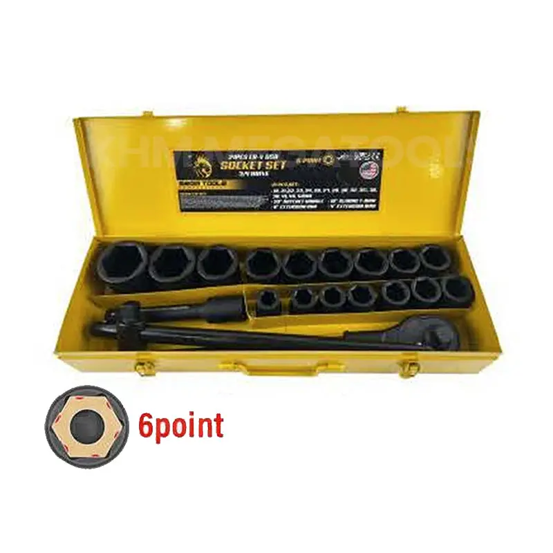 Megatools M21Ss34D6P 21-Piece 6-Point 3/4" Drive Socket Set 1