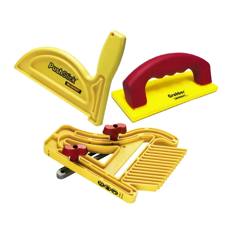 Milescraft 3-In-1 Workshop Safety Kit – Includes Featherboard, Push Stick, And Workpiece Grabber (Model 7334) 1