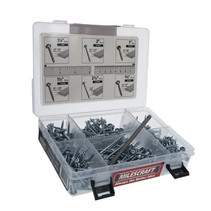 Milescraft Pocketscrewkit350 – 350-Piece Pocket Screw Starter Kit (Model 5209) 1