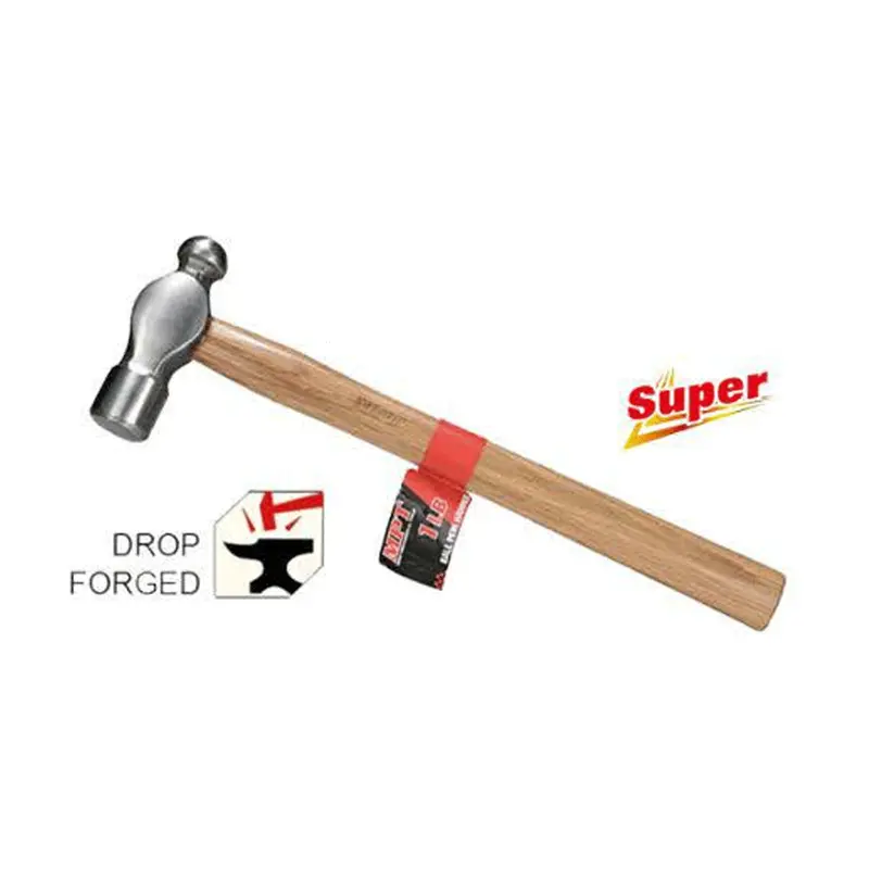 Mpt Ball Peen Hammer With Shock-Absorbing Wooden Handle 1