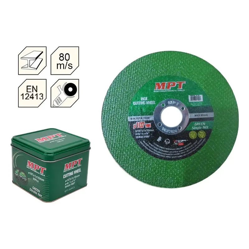 Mpt Mjd01001-10710G 4" Double-Network Ultra-Thin Cutting Wheel (Green) 1