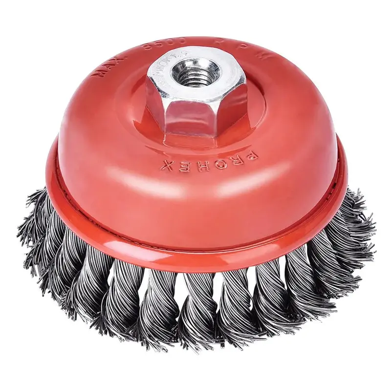 Mpt Twisted-Wire Cup Brush With Nut For Surface Conditioning 1