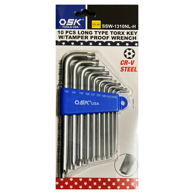 Osk Ssw-1310Nl-H Tamper-Resistant Torx Wrench Set – Long-Handle Design, 10-Piece Pack 1