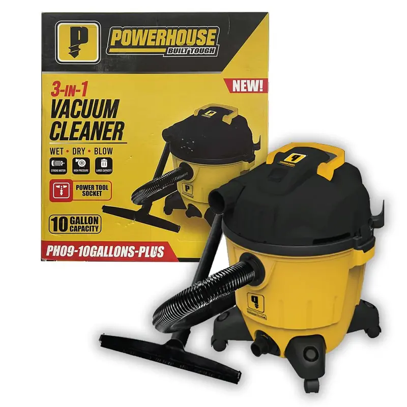 Powerhouse Ph09 Wet/Dry Vacuum Cleaner – 10-Gallon Capacity With Power Tool Socket 1