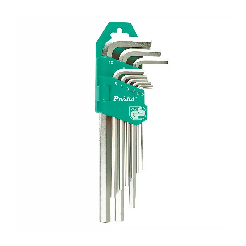 Pro'Skit Hw-129 9-Piece Long-Arm Hex Key Set (Allen Wrenches) 1