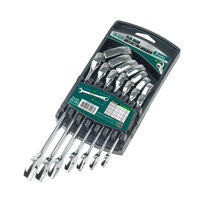 Pro'Skit Hw-5907M Flex-Head Ratcheting Wrench Set With Gear Mechanism 1