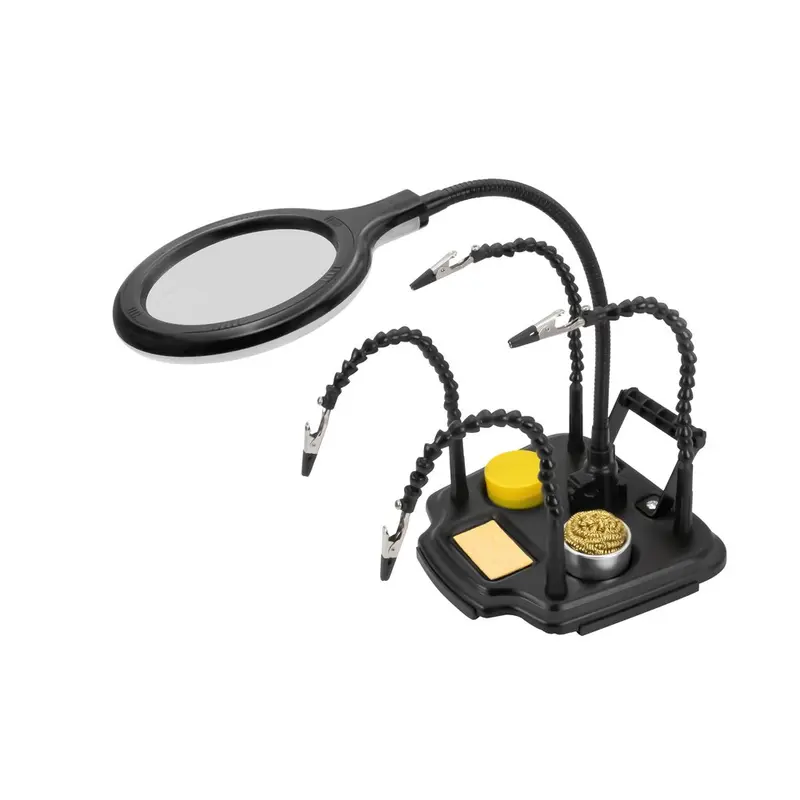 Pro'Skit Sn-396N Led-Illuminated Helping Hand With Magnifier For Smd Work 1