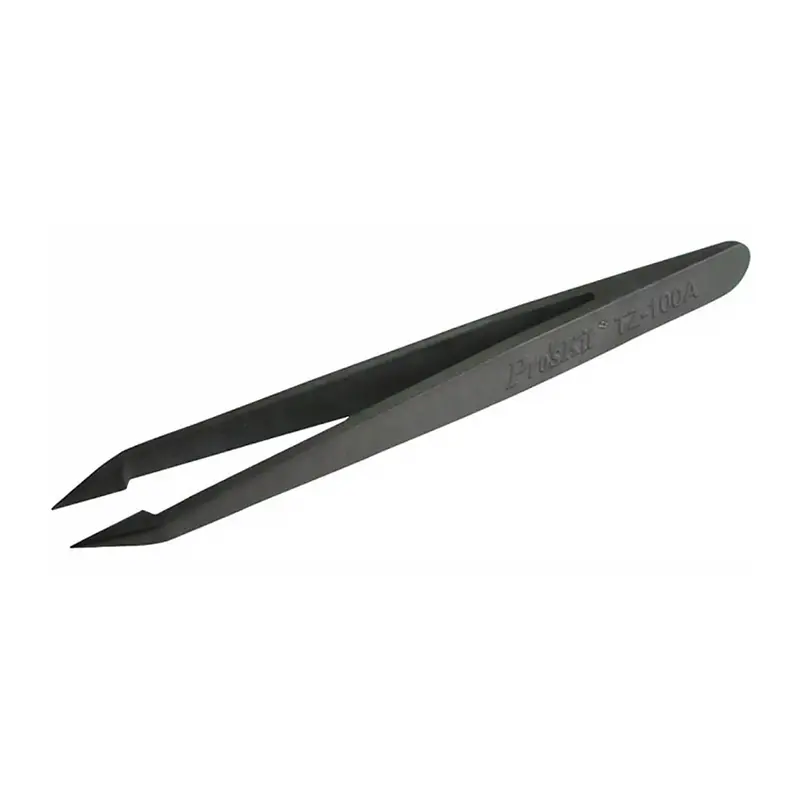 Pro'Skit Tz-100A Conductive Fine-Tip Tweezers For Esd-Safe Electronics Handling 1