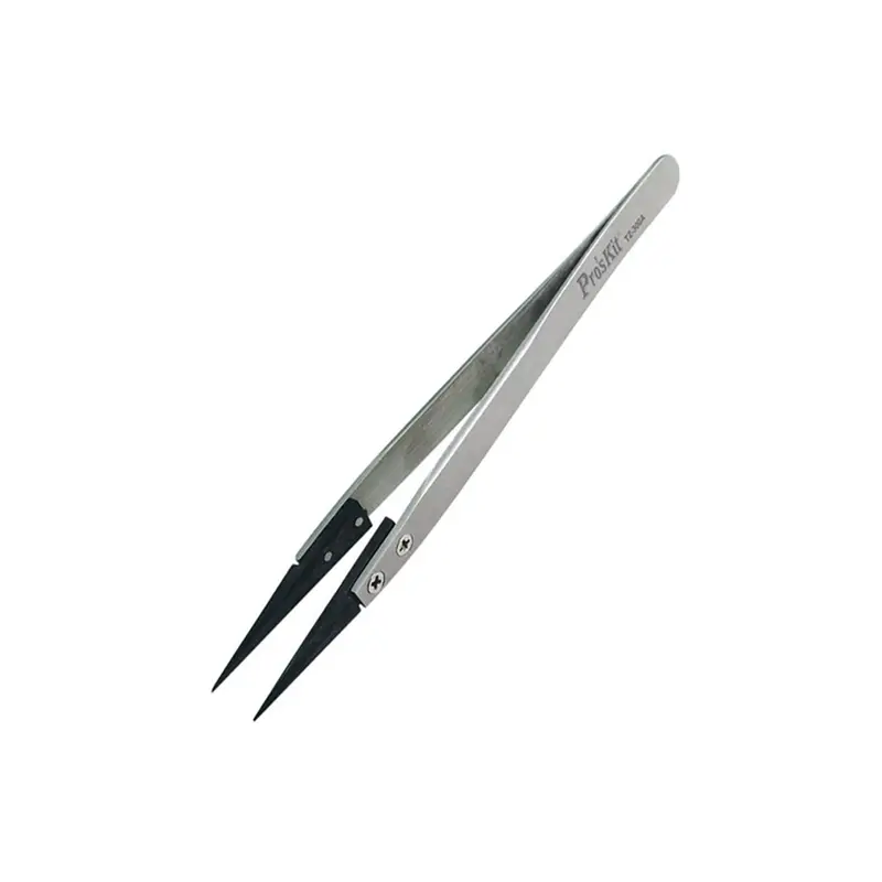 Pro'Skit Tz-300A Static-Dissipative Soft-Tip Tweezers – Fine Precision Grip 1
