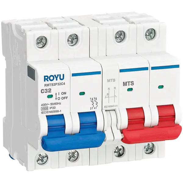 Royu 2-Pole Manual Transfer Switch – 4.5Ka Rated 1