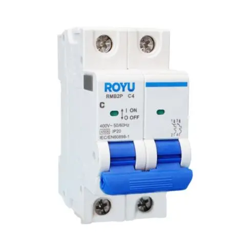 Royu 4.5Ka Two-Pole Miniature Circuit Breaker – Din Rail Mount (2 Modules) 1