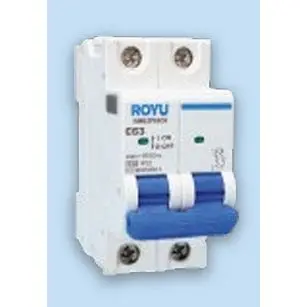 Royu 6Ka Two-Pole Miniature Circuit Breaker – Din Rail Mount (2 Modules) 1