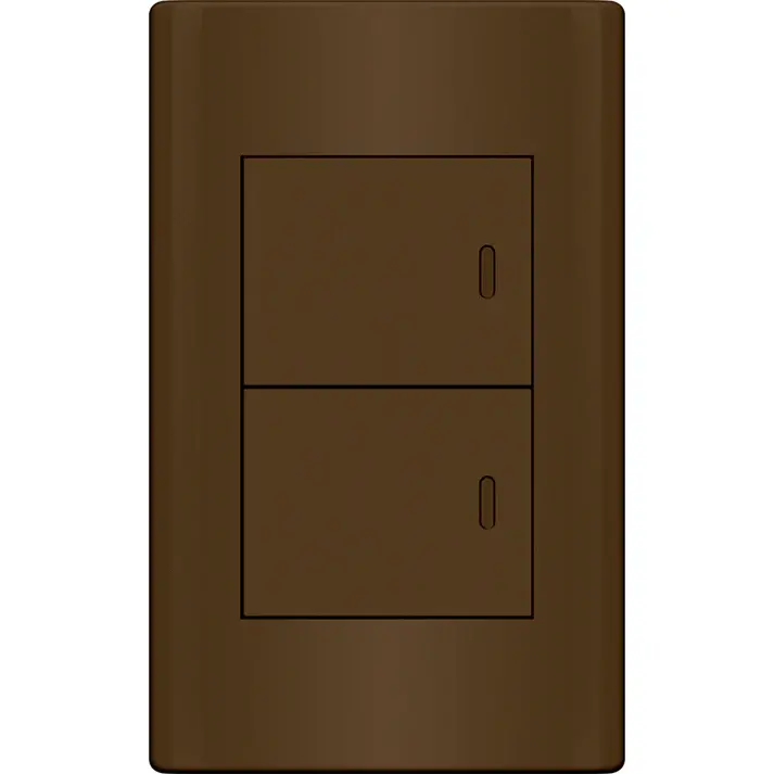 Royu Md504/Dw Plano 2-Gang 3-Way Dark Wood Switch – 16A Flexible Wiring Option 1