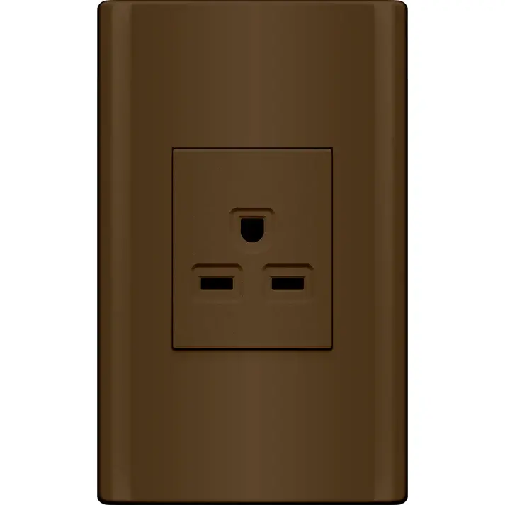 Royu Md901/Dw Single-Gang Air Conditioner Outlet – 20A, Plano Style, Dark Wood Trim 1