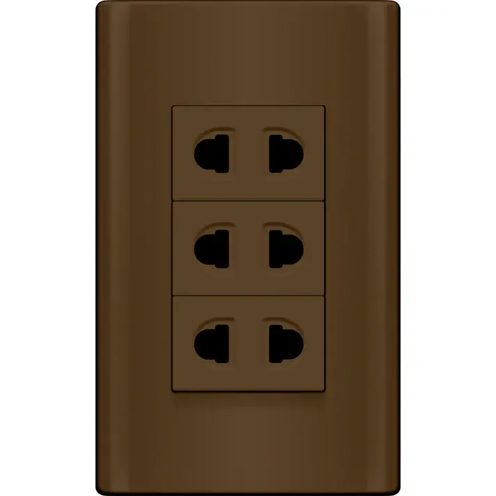 Royu Mds115/Dw 3-Gang Universal Power Outlet Kit – 15A, Plano Design, Dark Wood Finish 1