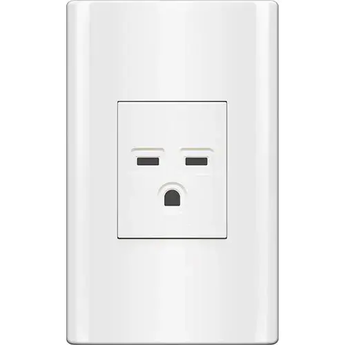 Royu Plano 1-Gang 20A Air Conditioner Outlet – Md901 (White) 1