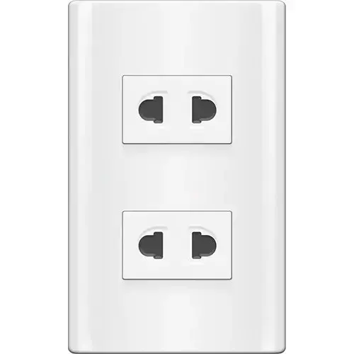 Royu Plano 2-Gang Universal 15A Outlet Kit – Mds113 (White) 1