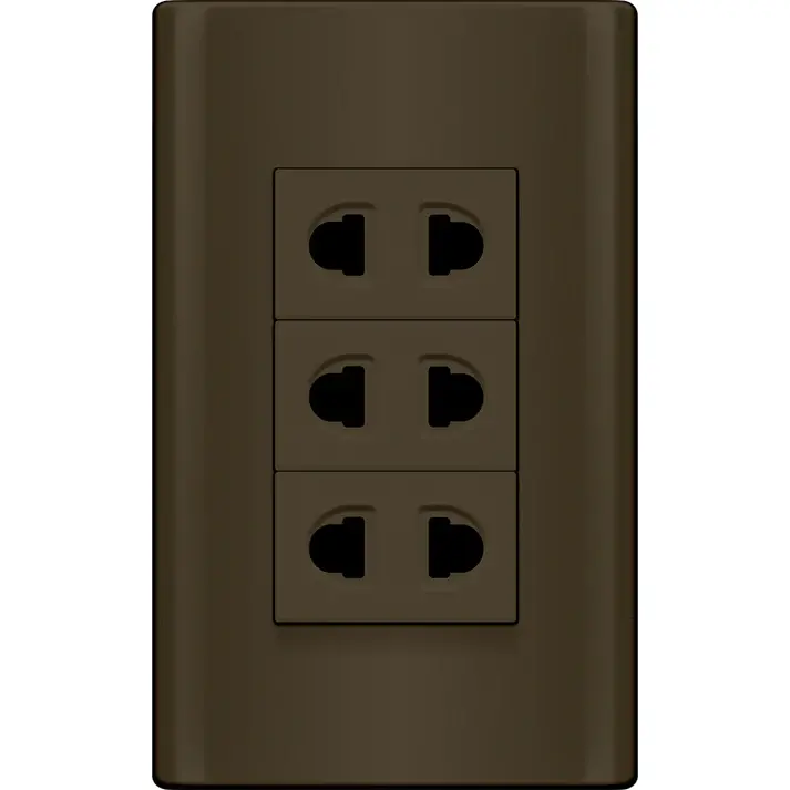 Royu Plano 3-Gang Universal 15A Socket – Mds115/Dg (Dark Gray) 1