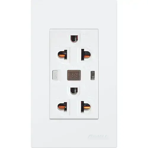 Royu Plano Duplex Gfci Outlet – 20A, 6Ma Trip Sensitivity – Rmo10 (White) 1