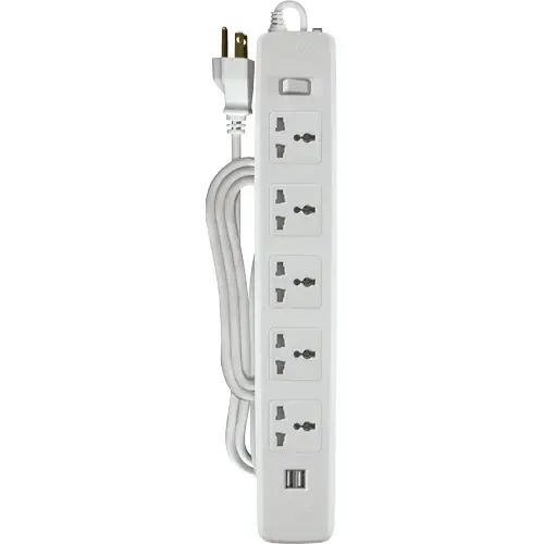 Royu Redec625 Five-Gang Extension Cord With Master Control And Dual Usb Outputs 1