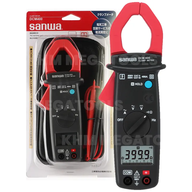 Sanwa Dcm400 Ac-Only Digital Clamp Meter With Test Leads 1