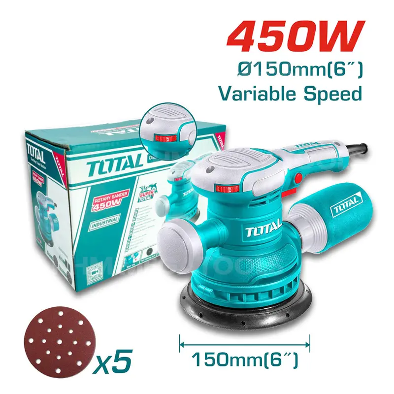 Total 6-Inch 450W Rotary Sander – Ttf2061506 1