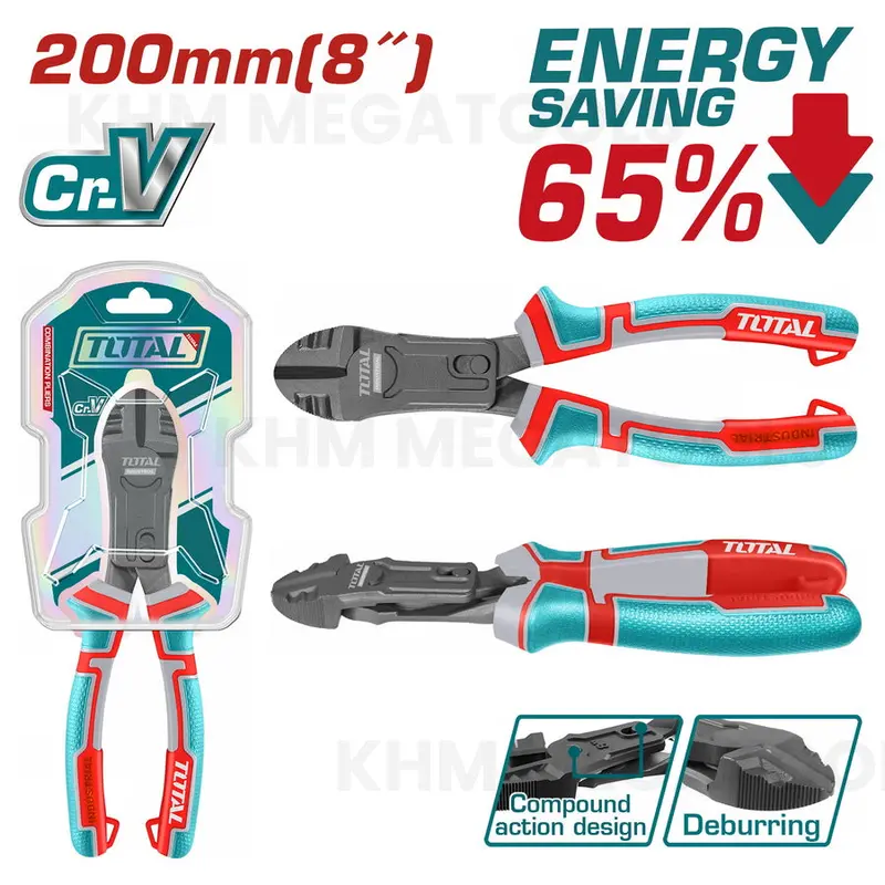Total Thtc510806 Compound Action Combination Pliers – 8-Inch Ergonomic Design 1