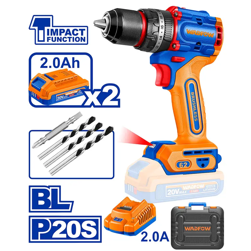 Wadfow 20V Cordless Impact Driver With 72Nm Torque (Wcdp7281) 1