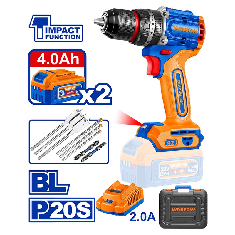Wadfow 20V Cordless Impact Driver With 92Nm Torque (Wcdp9281) 1