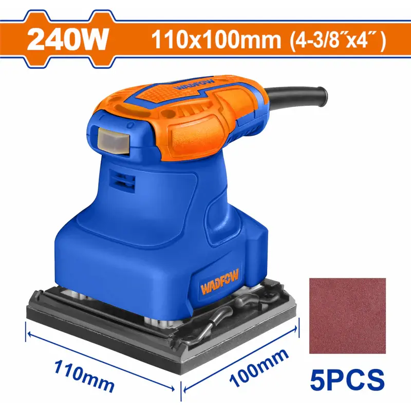 Wadfow 240W Ergonomic Palm Sander For Detail Sanding And Contours 1