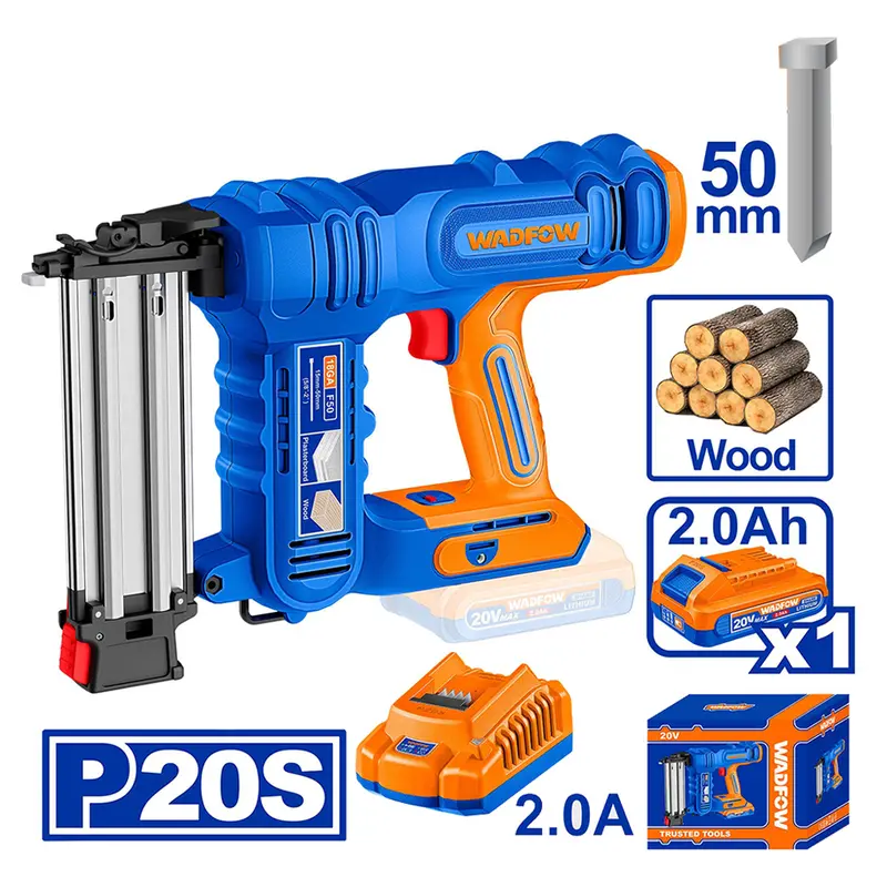 Wadfow Wbj2308 20V Cordless Brad Nailer – High-Capacity Magazine 1