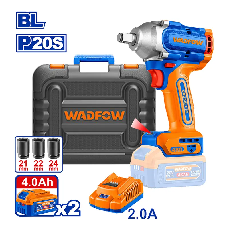 Wadfow Wcd1B483 20V Brushless Cordless Impact Wrench – 483 N·M 1