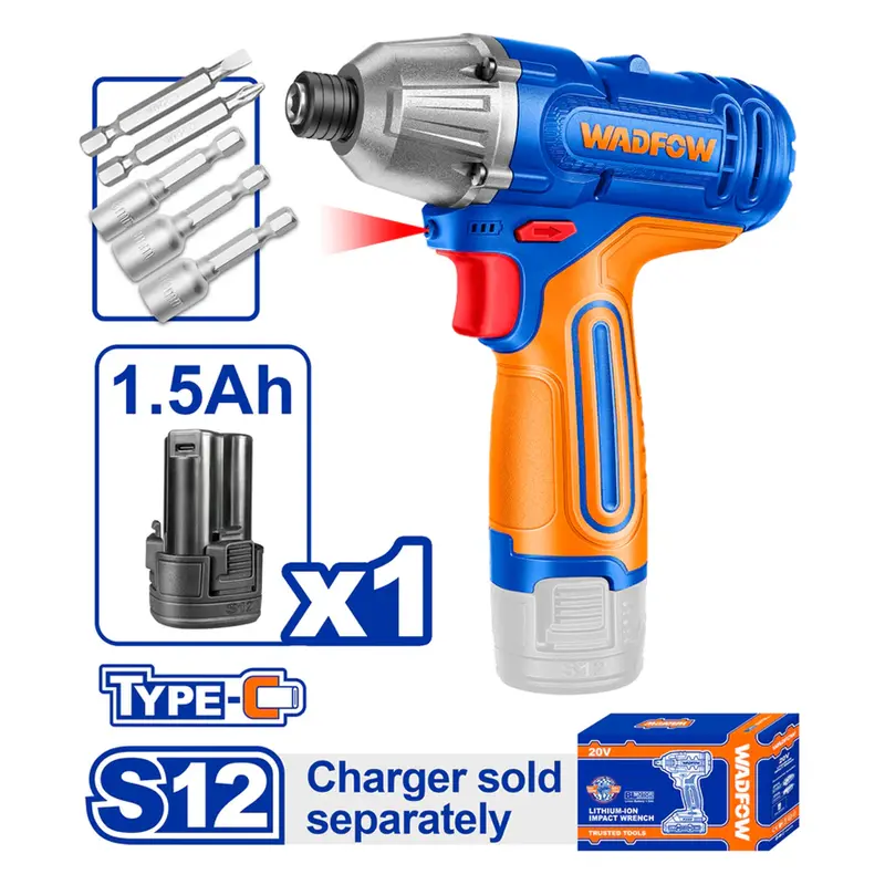 Wadfow Wcd25101 12V Compact Cordless Impact Driver – Lightweight Design 1