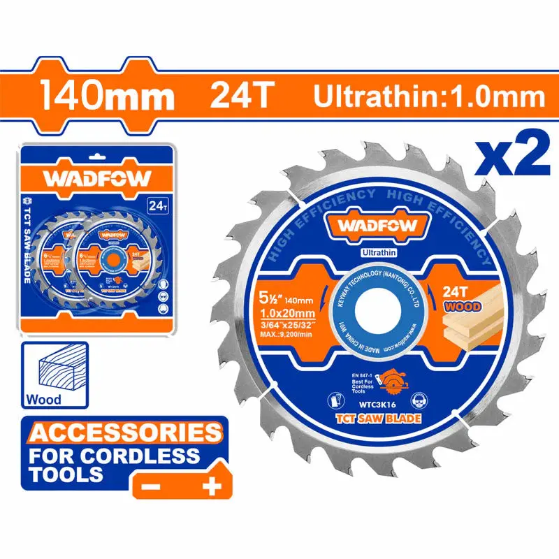 Wadfow Wtc3K14 Ultra-Thin 5.5-Inch (140Mm) Tct Saw Blade 1