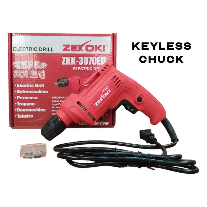 Zekoki Zkk-3070Ed 10Mm Keyless Chuck Hand Drill — 500W 1