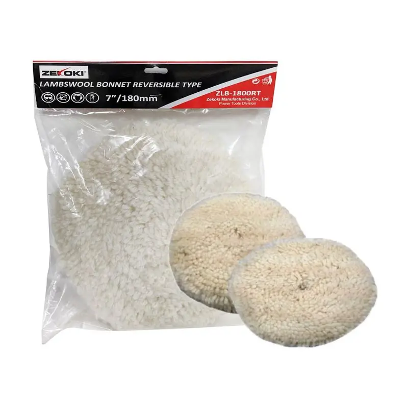 Zekoki Zlb-1800Rt 7-Inch Reversible Lambswool Bonnet (M16 Thread) For Polishers 1