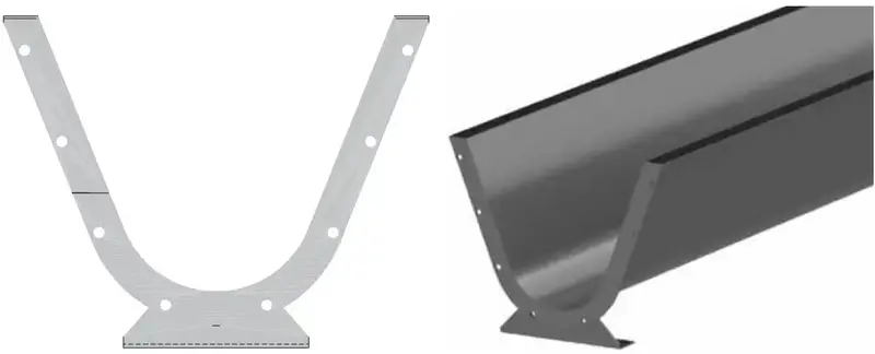 Flared 14" Screw Conveyor Trough – 12 Ft Length, Model 308-1320 1