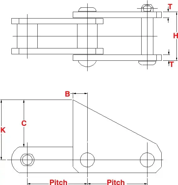 Ss102B S1 Attachment Link – Stainless Steel Conveyor Chain Accessory 1